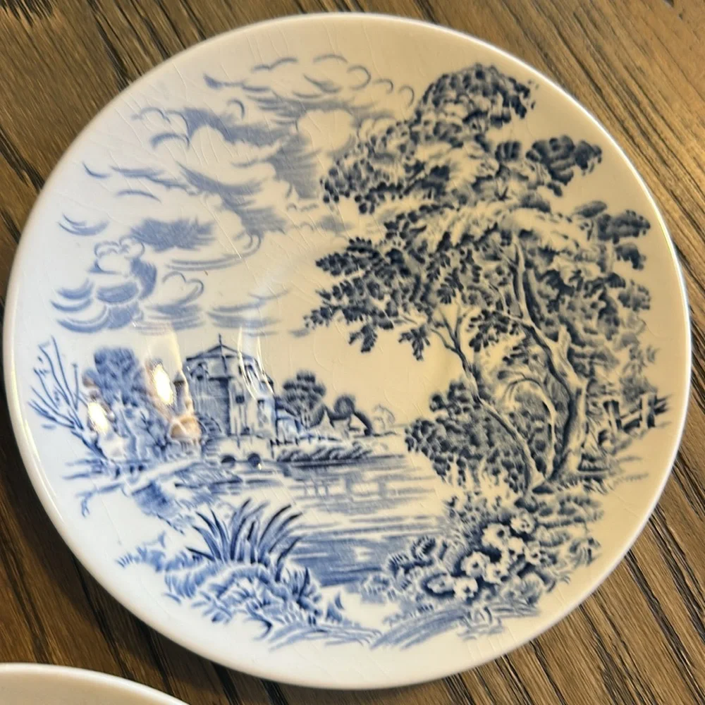 3 Wedgewood Countryside Blue White cup Saucer Wedgwood English Country
